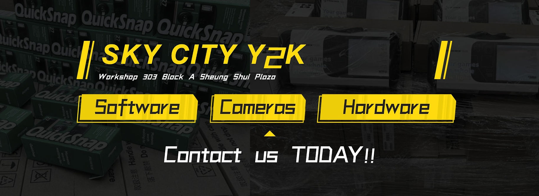 Sky City Y2K Hong Kong electronics wholesale stock of cameras and game consoles